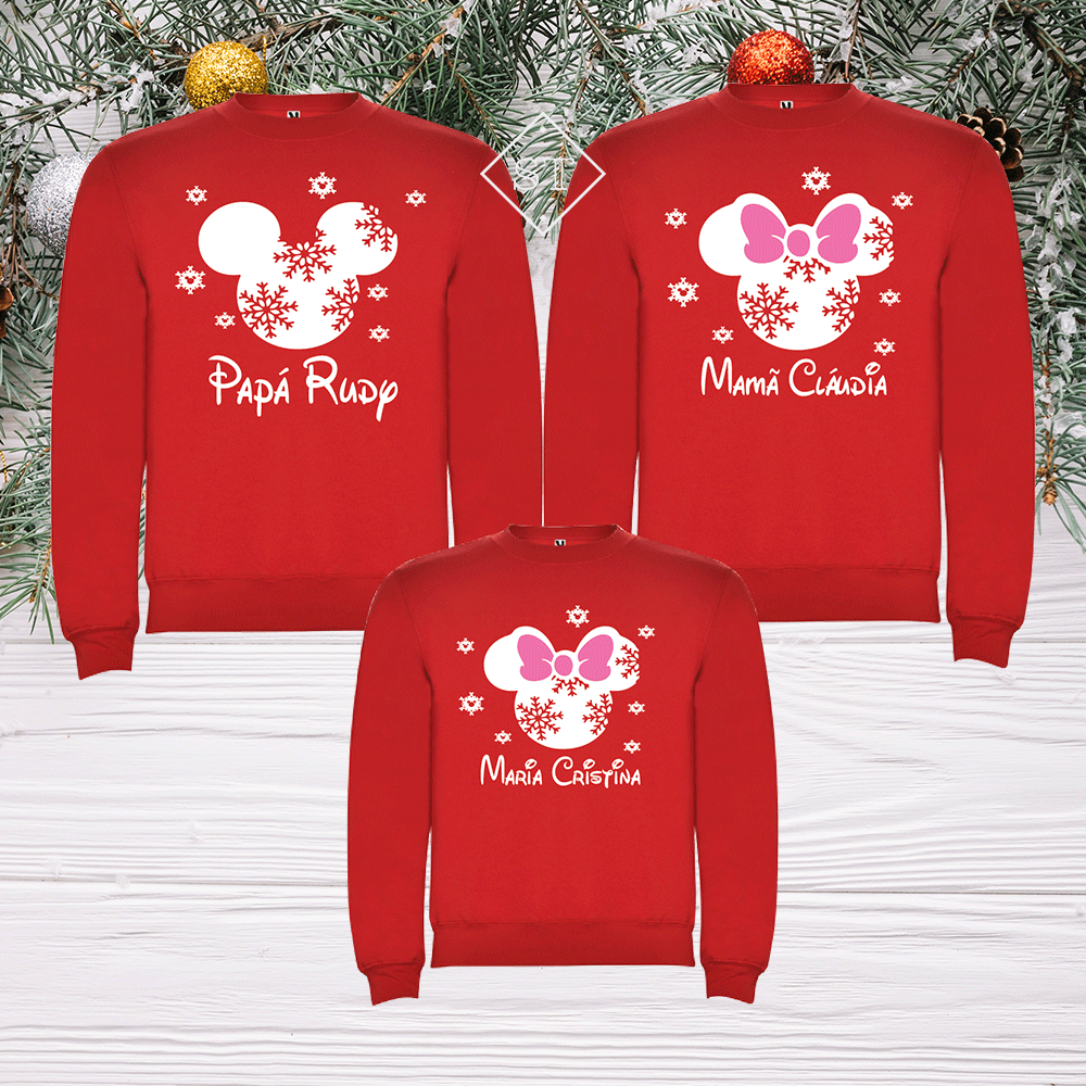 Sudadera navideña de Mickey Mouse con copos de nieve para niños